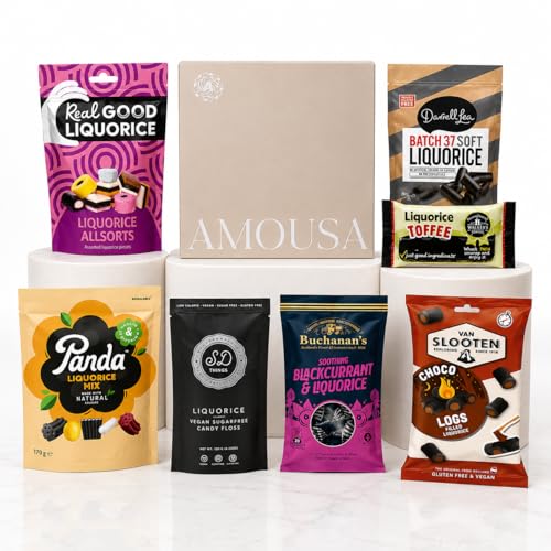 Liquorice Gift Box | Premium Licorice Selection Box with Allsorts | Sweets Hamper for Dad | Soft Black Liquorice Toffee | Traditional Sweet Gift Set | Fathers Day Hamper