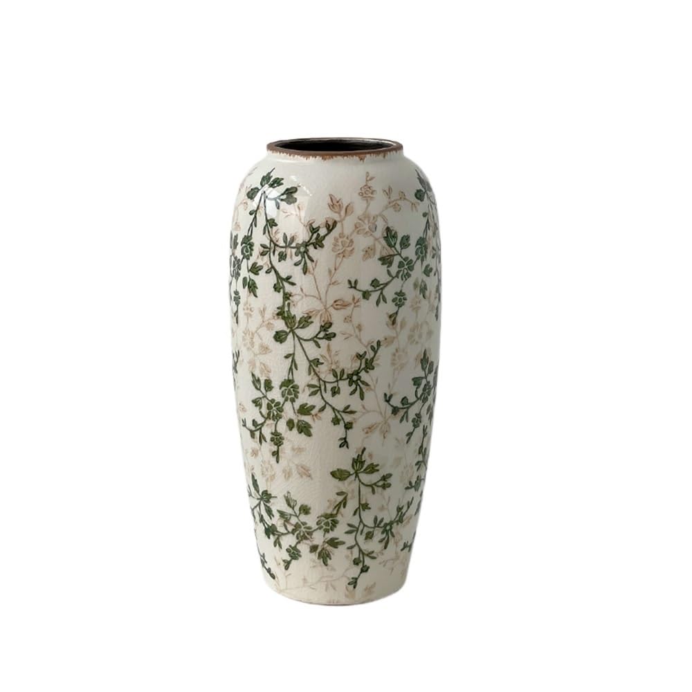 Home Vases Vintage Cylinder Ceramic Vase Arrangement Living Room Flower Dried Flower/Hydroponic Decoration Indoors Decor(Large)