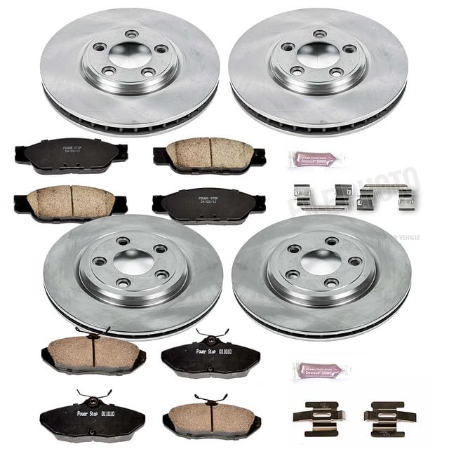 Image of PowerStop Front and Rear Brake Kit for Jaguar S-Type 2000-02 - Z17 Ceramic Brake Pads & Disc Rotors Replacement, KOE1352