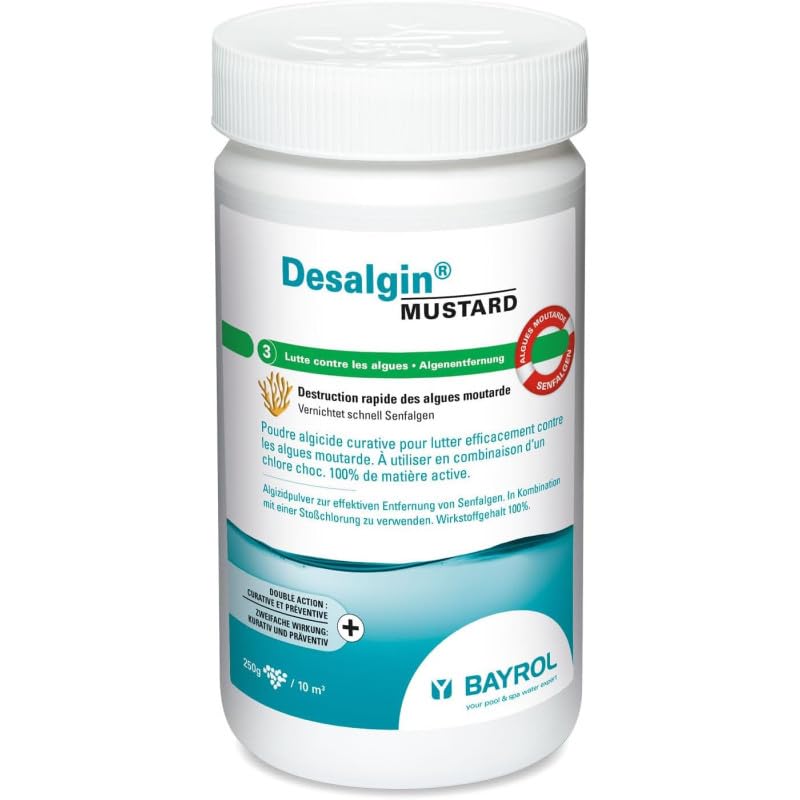 Algicide Bayrol Desalgin Mustard - 1,5 kg + 12 Tests OFFERTS 7 en 1