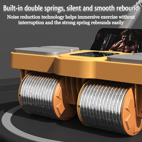 Image of ANTARYAMI Automatic Rebound Ab Roller | Four Wheel Abdominal Exercise Roller with Digital Timer & Phone Holder | Core Workout Equipment for Home & Gym (Big) (Black)