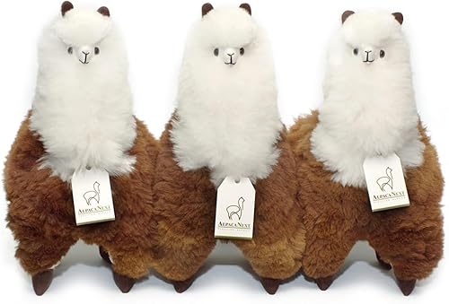 Miniatura 34 de Peluche de alpaca, 12 pulgadas, lindo, suave y tierno juguete de peluche de alpaca hecho a mano en piel natural de Alpaka real (12 pulgadas, beige)