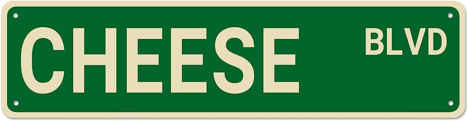 CHEESE BLVD Retro Tin Sign Aluminum Metal Sign for Home Bedroom Kitchen Garden Wall Pub Club Coffee Decor 4x16 Inch