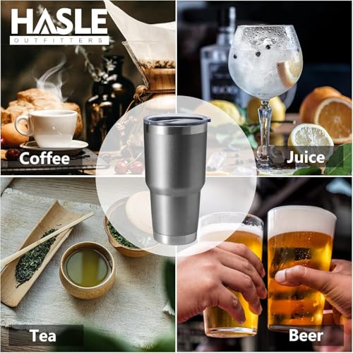 Image of HASLE OUTFITTERS 30oz Stainless Steel Tumbler, Double Wall Vacuum Insulated Travel Mug Tumbler, Durable Insulated Coffee Mug, Gift Box Set (Grey, 12)