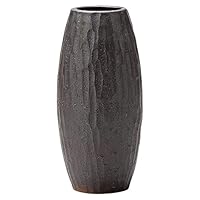 Amazon.co.jp: 信楽焼 へちもん 花瓶 フラワーベース 大きい 縦長 鉄釉