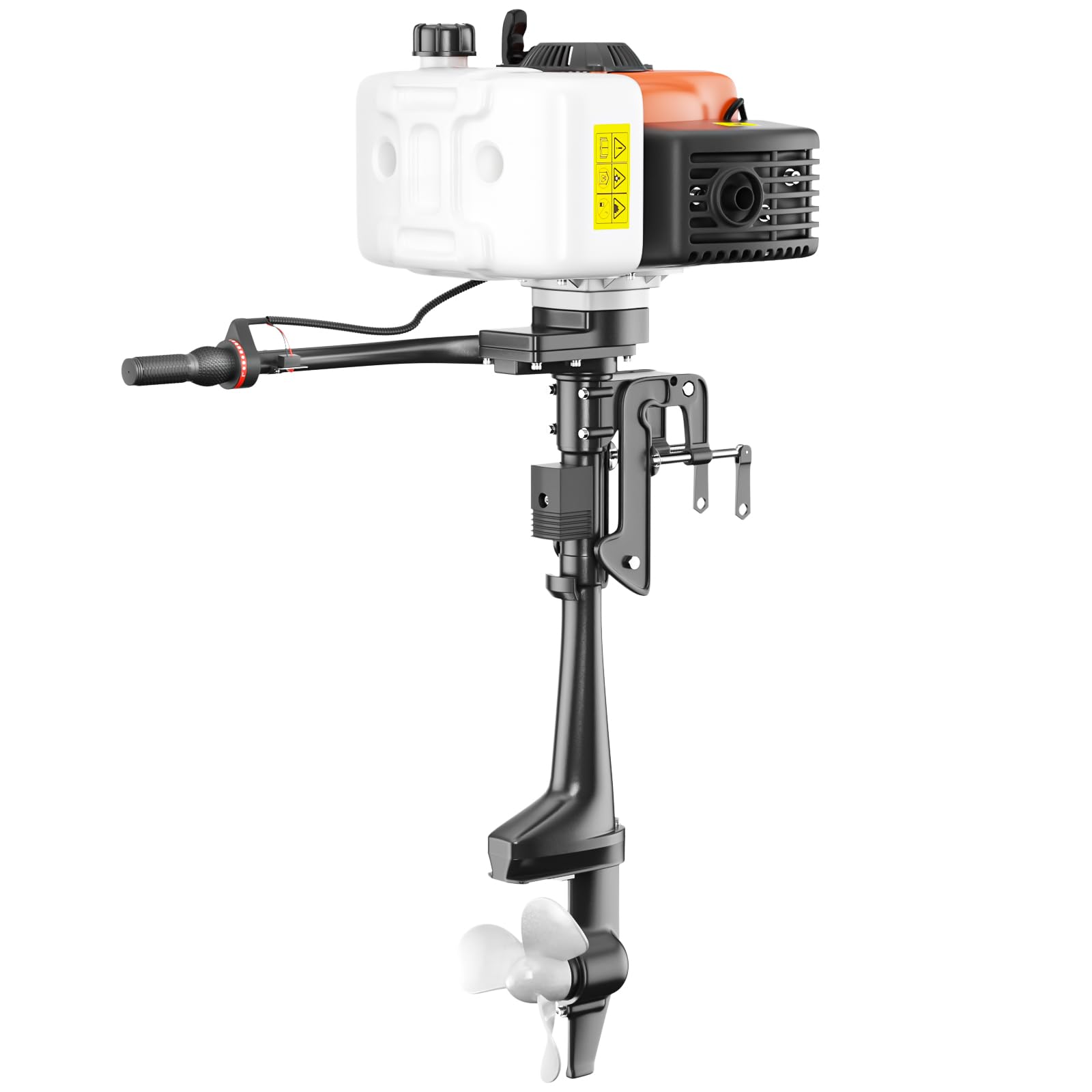 4HP 4-Stroke Outboard Motor, Lightweight Portable Boat Engine with Tiller Control, F-N-R Gear, Cooling System for Dinghy Fishing Kayak Inflatable Boat