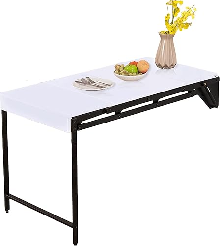 Mesa plegable flotante montada en la pared, mesa de comedor plegable 2 en 1, mesa de comedor con hojas caídas, escritorio pequeño de madera para