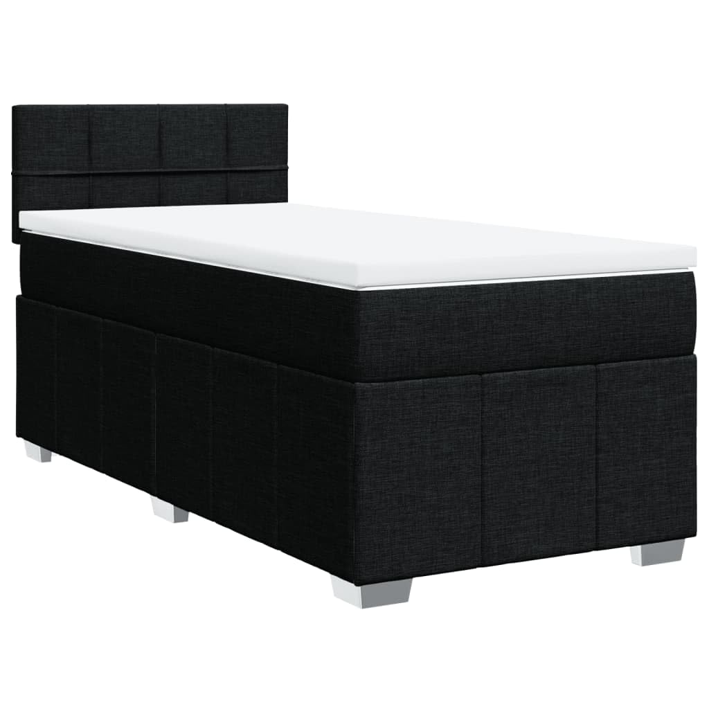 Materac ze sprężynami kieszeniowymi z oświetleniem LED czarny 90x190 cm