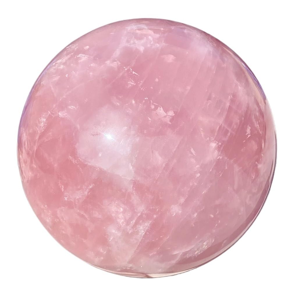 AARTERZZA 1pc 610-700g Rose Quartz Sphere Gemstone Aura Room and Office Decoration