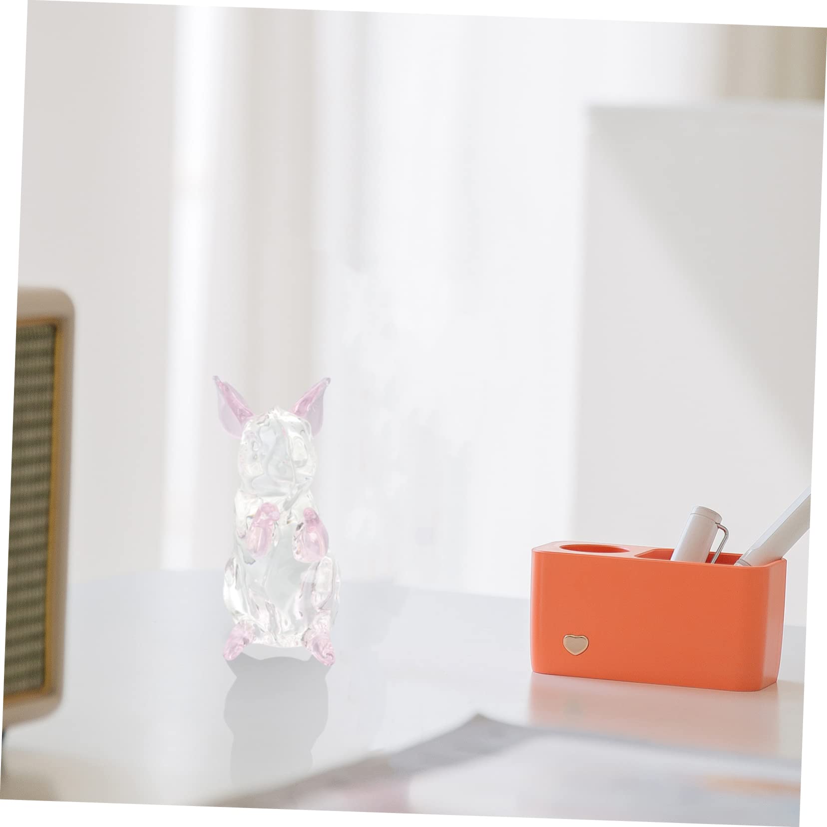 Ciieeo 4 Stück Glasverzierung Flippiges Kaninchen Heu Gozilla x Hasenzubehör Gefüllter Hasenplüsch Kaninchendekoration Meerschweinchen Schloss Tierfiguren Für Kleinkinder Rosa