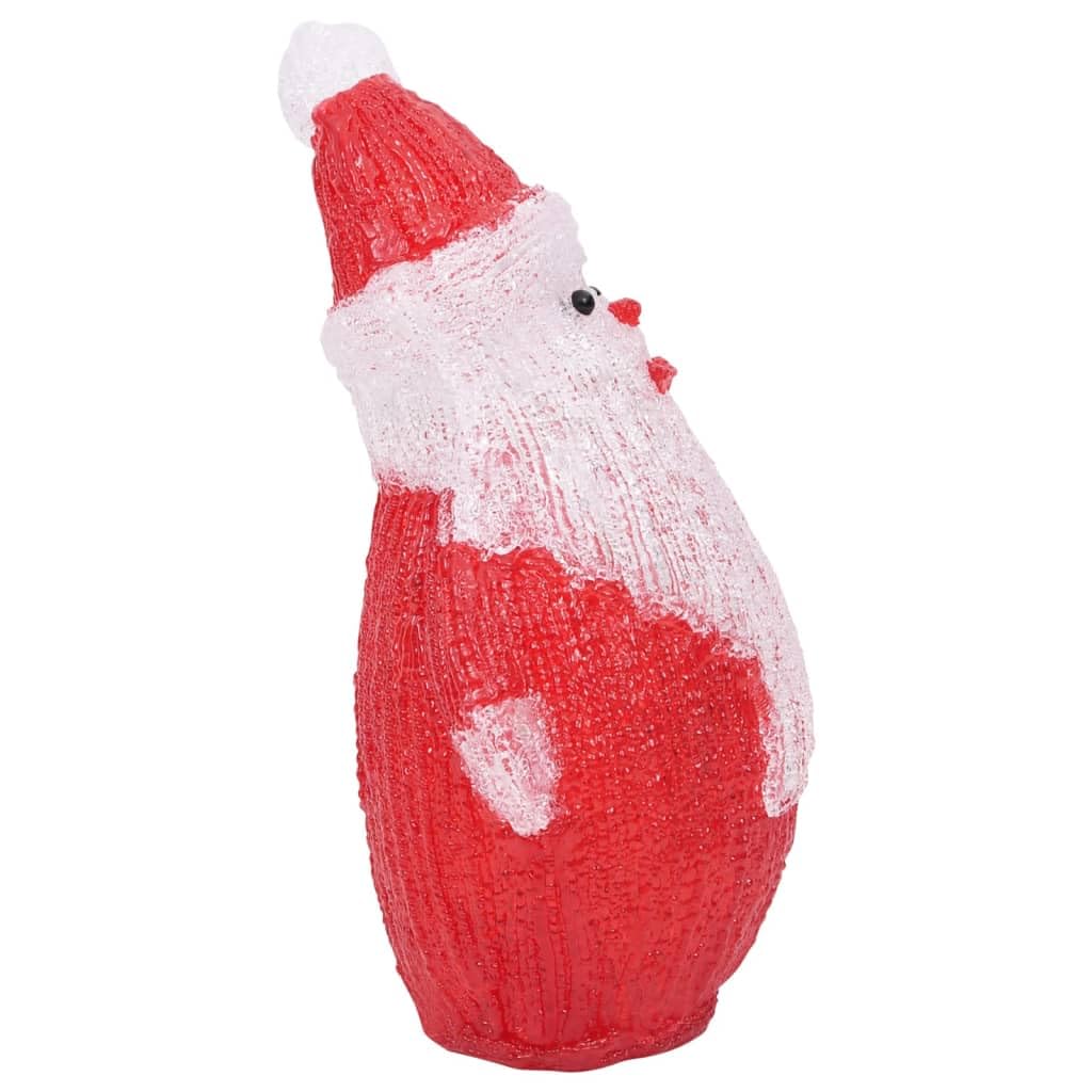 Silhouette Père Noël LED acrylique rouge 28 cm intérieur extérieur avec 25 lumières LED 8 modes d’éclairage batterie décoration Noël jardin maison ambiance festive