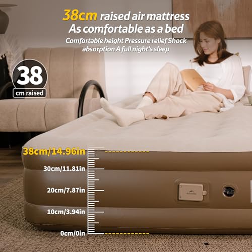 Naturehike Matelas Gonflable 3 Personnes avec Pompe Intégrée Rechargeable - 200x180x38cm Lit Gonflable Autogonflant pour Camping et Maison - Matelas Camping Portable et Durable – Image 6