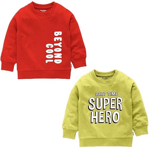NammaBaby Boys Loopknit Round Neck Sweatshirt Pack of 2