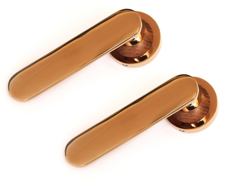 FIT N FORGET Heavy-Duty Mortise Door Lock Set with Handle and 3 Brass Keys | Main Door Lock for Home, Office, Hotel Doors, Bedroom Doors|Rose Gold Finish 158 2
