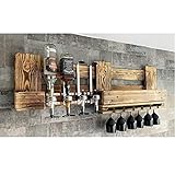 wandmontierte Mini-Bar RUSTIKALE WANDBAR mit Personalisierung & Getränkespender Persönliches Geschenk Minibar Weinregal Whyski Gin Schnaps geflammte Palette