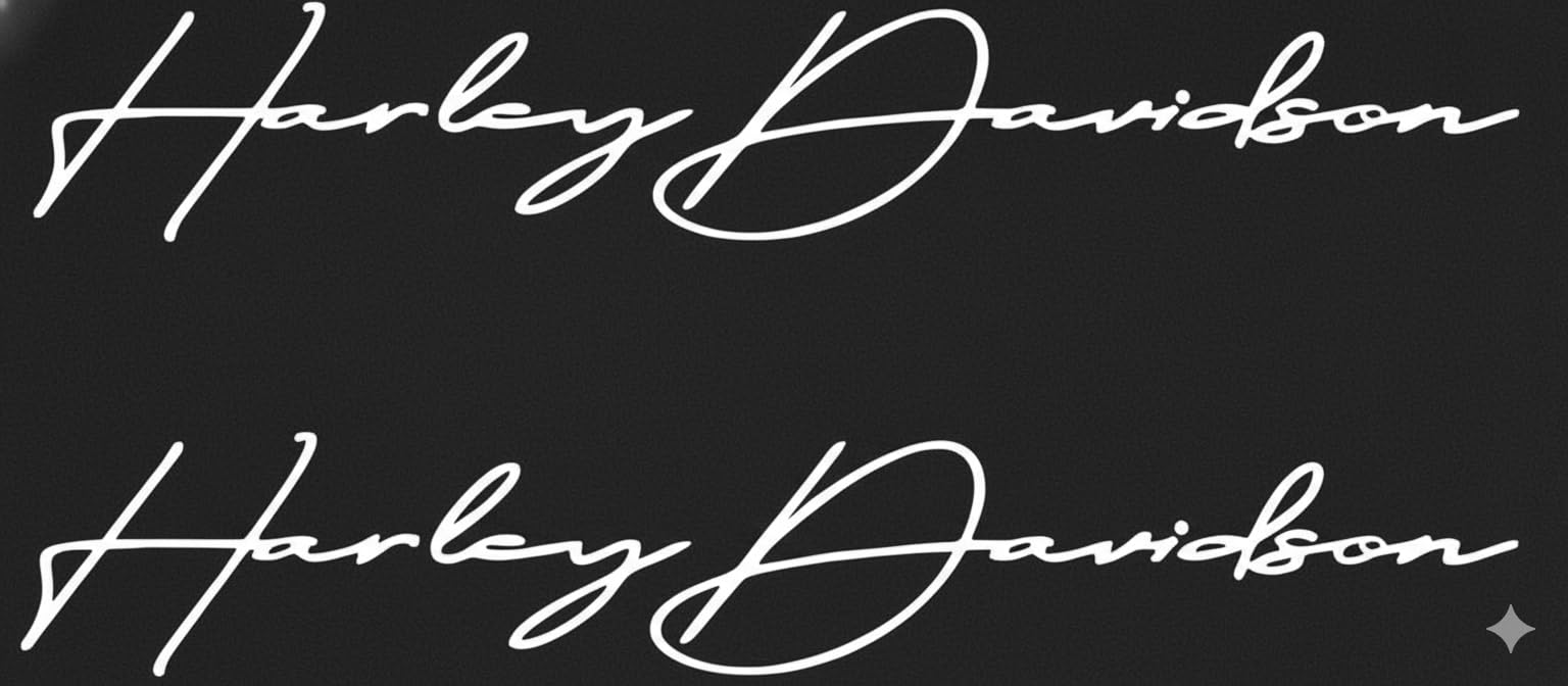 1 pc Handscript Motorcycle Custom Vinyl Decal 2"x10" Easy to Apply, Customize Your Motorcycle. (White, HD)