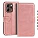 Shantime Stylish Leather Wallet Case Compatible with Oppo Reno 15 Pro 5G Global, Magnetic Shockproof Flip Cover with Card Holders, Photo Frame and Kickstand(Rose Gold)