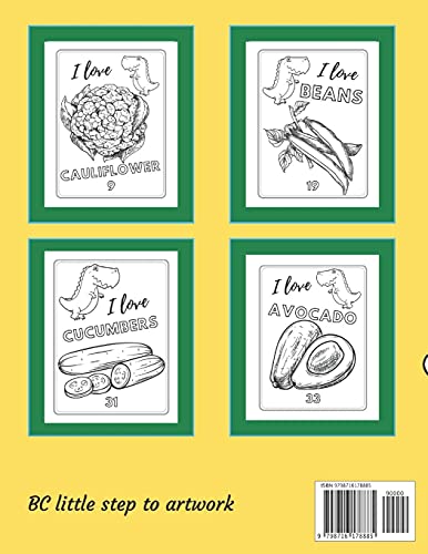 Vegetables Coloring Book For Kids - Dinosaur Love It!: perfekt gift for preschoolers, kindergarten a