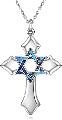 AXELUNA Star of David Necklace Sterling Silver Butterfly Magnetic Folding Hexagram Pendant Necklace Jewellery for Women