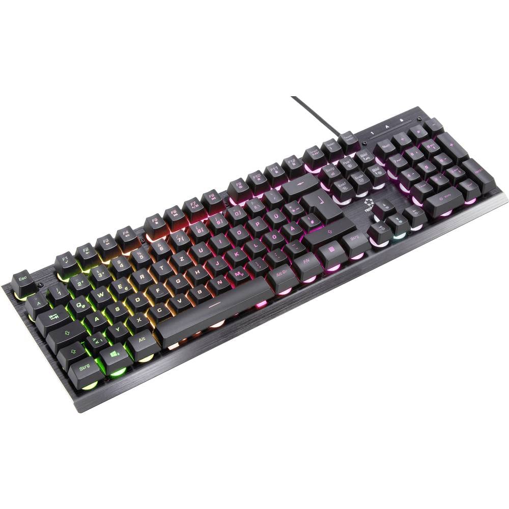 Renkforce RF-GMK-250 USB Gaming-Tastatur Deutsch  QWERTZ Schwarz Beleuchtet