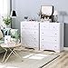 HOUSUIT White Dresser, 4 Drawer Dressers Chest of Drawers, Modern Tall Dresser, Wood Drawer Chest Storage Cabinet for Living Room, Hallway, Entryway, Home Office, Ivory White