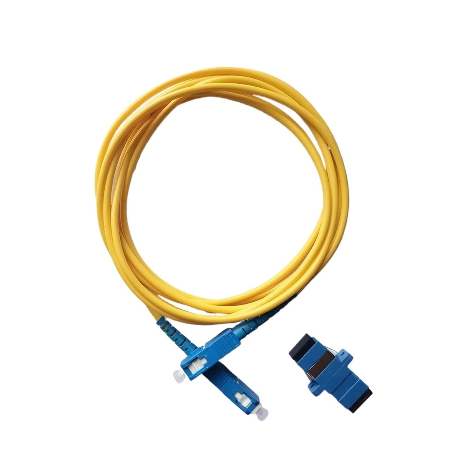 Single-Mode SC/UPC to SC/UPC FTTH Indoor Fiber Optic Cable Extension Cable with SC Adapter(10M Adapter)