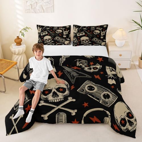 Sugar Skull Duvet Set with Microphone & Music Design