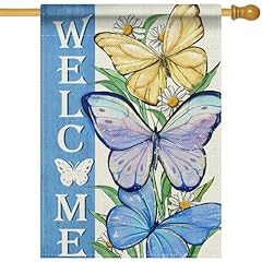 Blue Three Butterflies