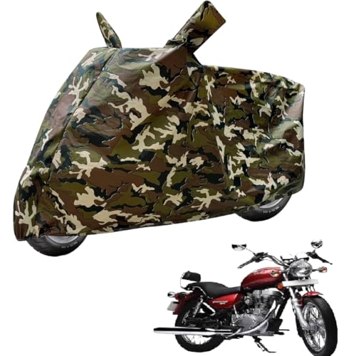 Image of Auto Hub Waterproof Bike Cover Compatible with RE Thunderbird 500 Dustproof, UV Protection Two Wheeler Bike Thunderbird 500 Cover - Army Print