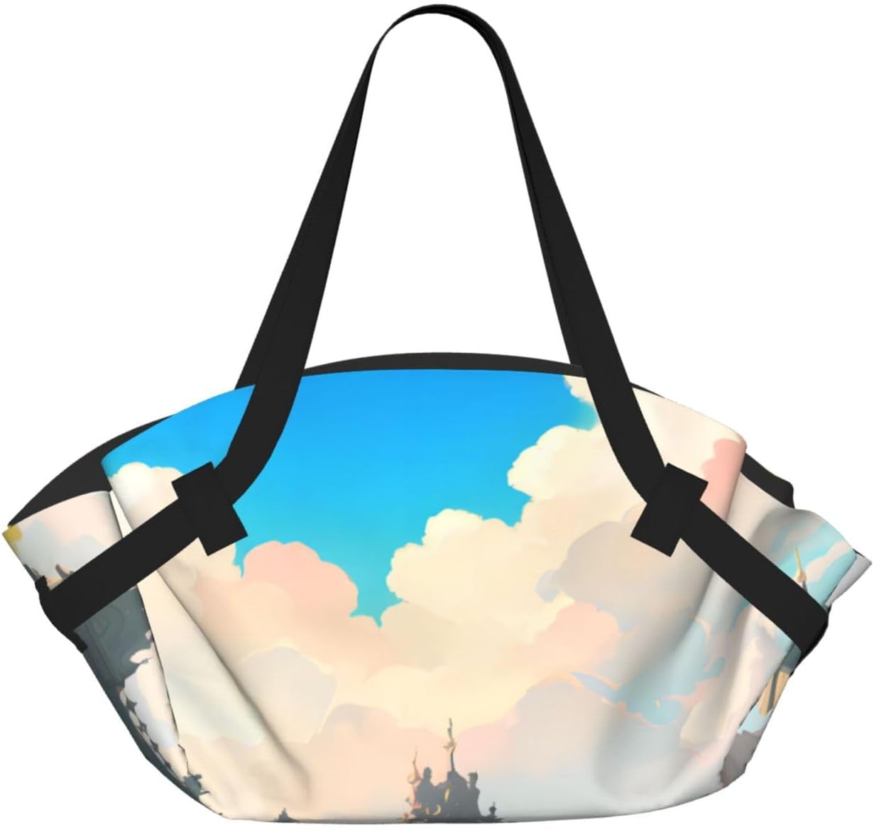 Foldable Camping Bag for Outdoor Picnic Beach Use Comfortable Light with Unique Exquisite Outside the Castle Gate Print