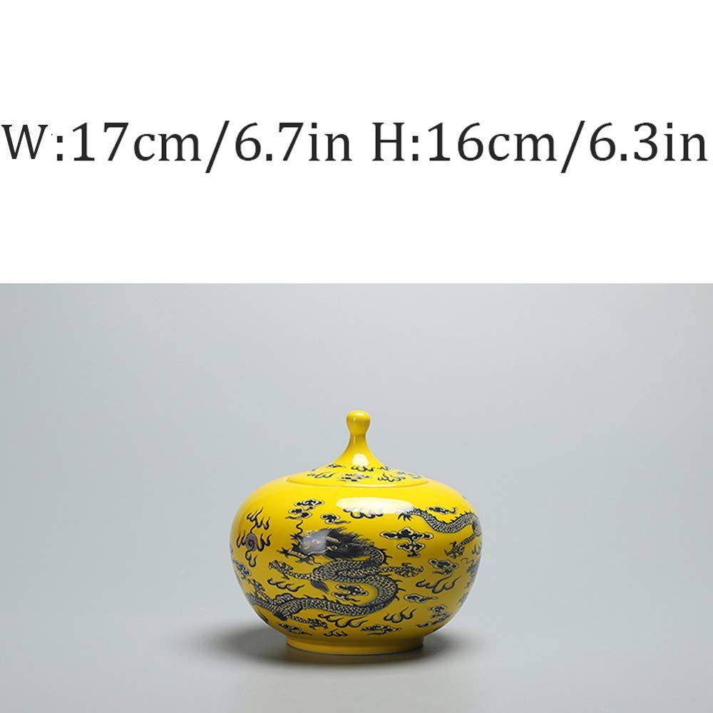 Grande urna funeraria in Ceramica per Ceneri umane e Animali Domestici Bare in Porcellana Blu e Bianca Creativa Dipinta a Mano