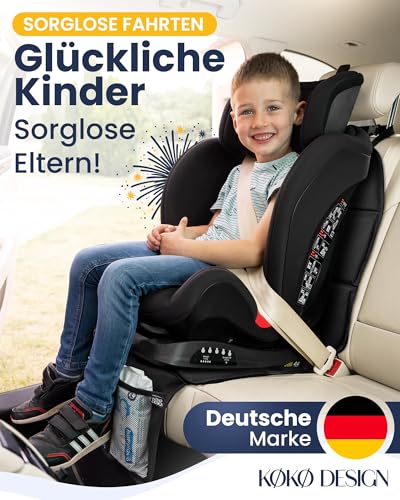 KØKØ Design® Kindersitzunterlage Gudrun [ISOFIX kompatibel] Auto Sitzschoner inkl. Rücklehnenschutz, Passend für jeden Kindersitz und jedes Auto, Autositzschoner Rückbank für Kinder