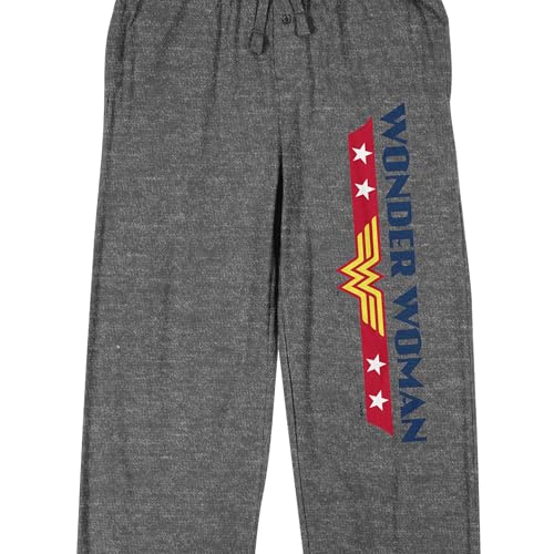 Wonder Woman Classic Logo Men's Heather Gray Sleep Pajama Pants2