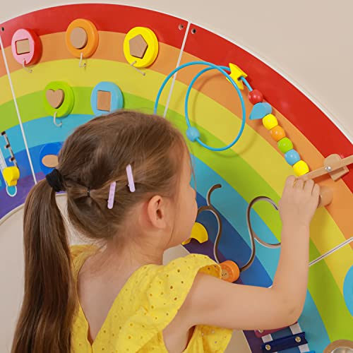 Wall Activity Panel Rainbow Viga Toys : jeu mural bois durable - 7