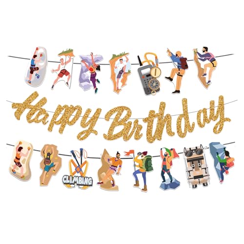 Accessoires de fête d'anniversaire pour escalade, décorations de fête, comprend 3 bannières d'escalade pour le sport, l'escalade, les thèmes de bébé, les décorations de douche