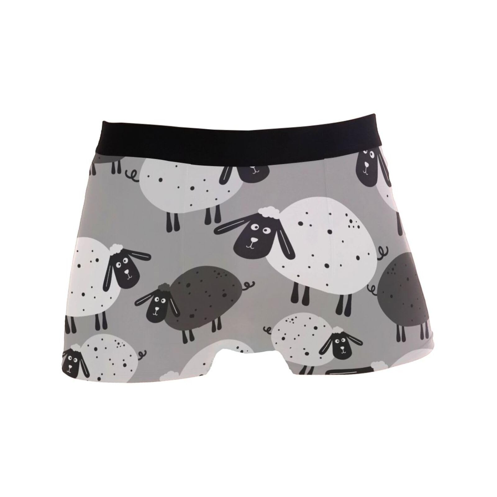 Simple Little Sheep Boxer Briefs Soft and Breathable Microfiber Underwear with Comfort Flex Waistband