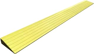Rampa portátil antideslizante para silla de ruedas para uso en interiores o exteriores, altura de 27 cm, ideal para puertas de baño, supermercados y entrada de garaje, color amarillo, 100 x 8 x 2 cm