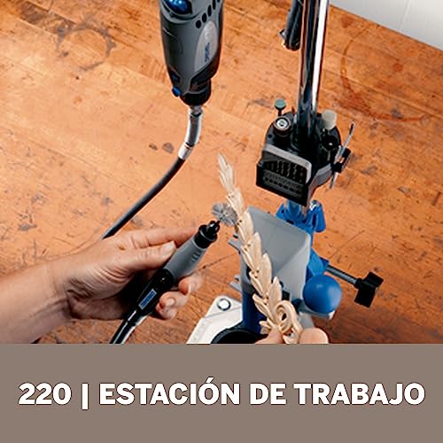 Image of Dremel Drill Press Rotary Tool Workstation Stand with Wrench - Mini Portable Press & Tool Holder - 2 Inch Depth- Ideal for Drilling Perpendicular and Angled Holes - 220-01 (Pack of 2)