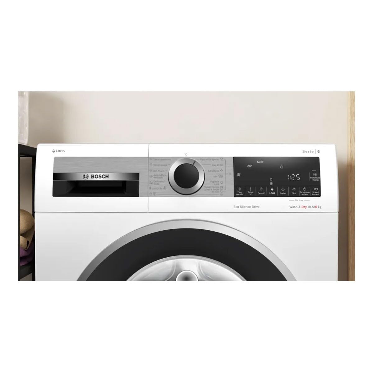 Bosch Lavadora-Secadora, 10,5/6 kg, Serie 6, Dosificación Automática, Silenciosa, AutoDry, Blanco, WNG244A0ES