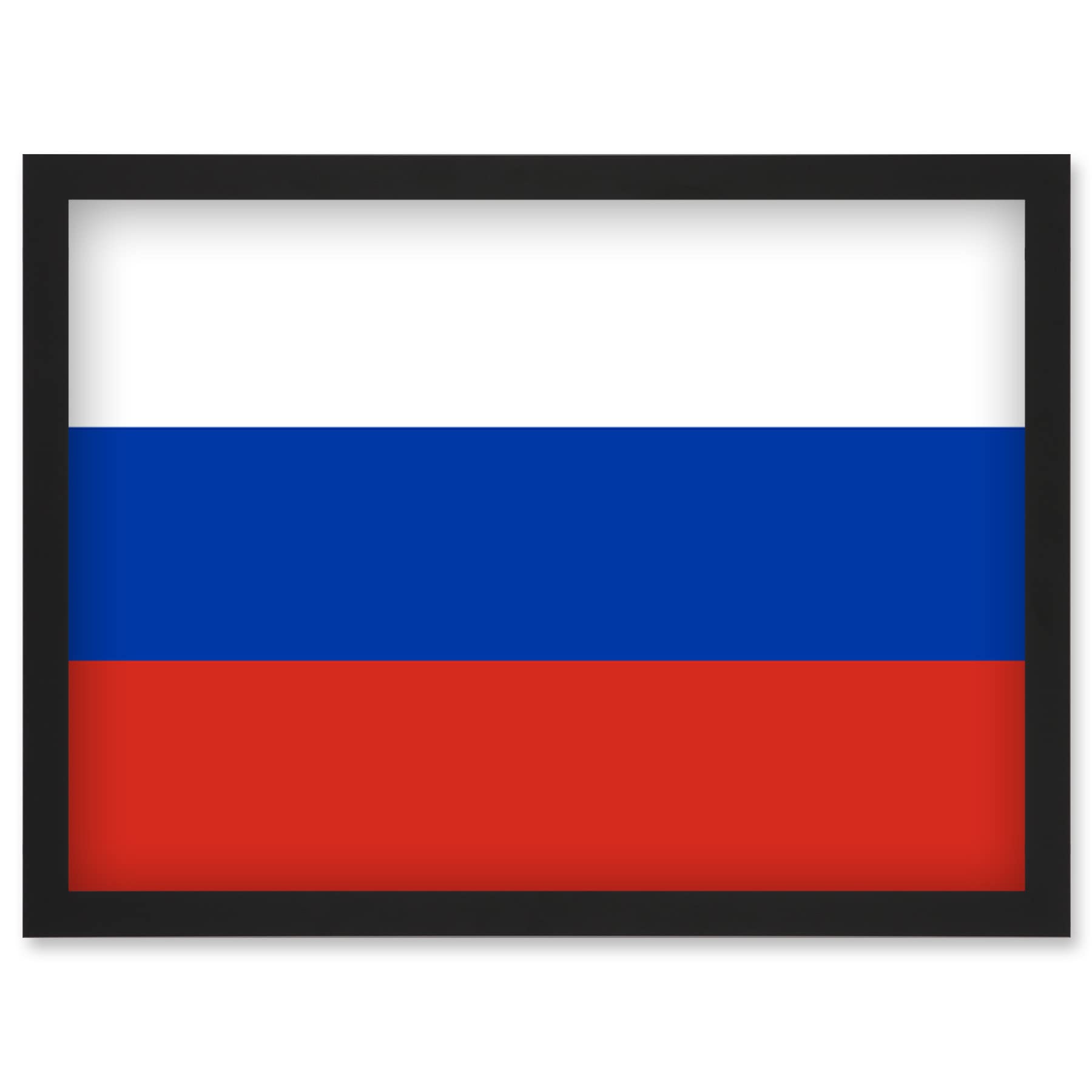 Artery8 Russian Federation National Flag Patriotic Vexillology World Flags Country Region Poster Artwork Framed Wall Art Print A4