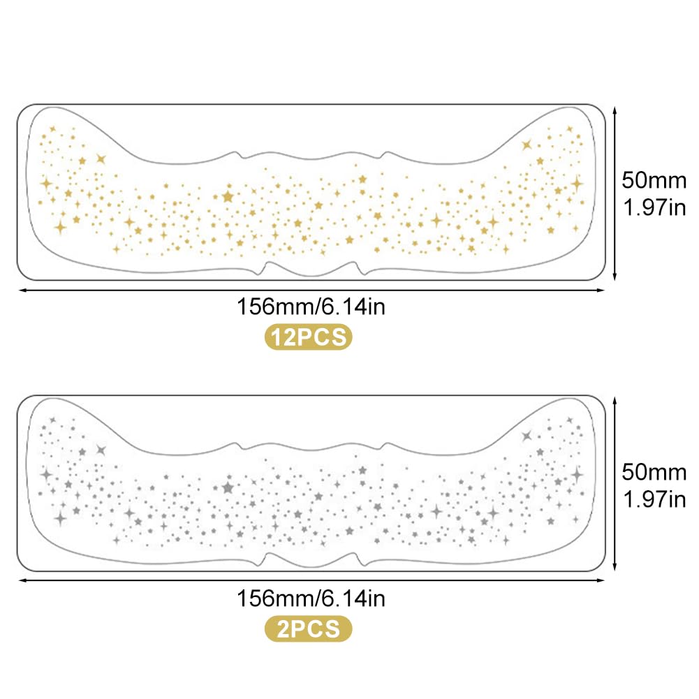 14PCS Glitter Fake Freckles Face Tattoo, Gold Face Sparkle Makeup Patches, Glow Up Temporary Face Tattoo - Image 2