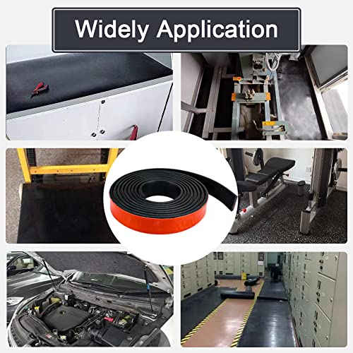 Image of Adhesive Rubber Strips with Adhesive Backing Self Stick Neoprene Solid Rubber Sheets Rolls Strips for Gaskets Pads Seals Crafts Protection (4 inch Wide x 1 /8 inch Thick x 10' Long)
