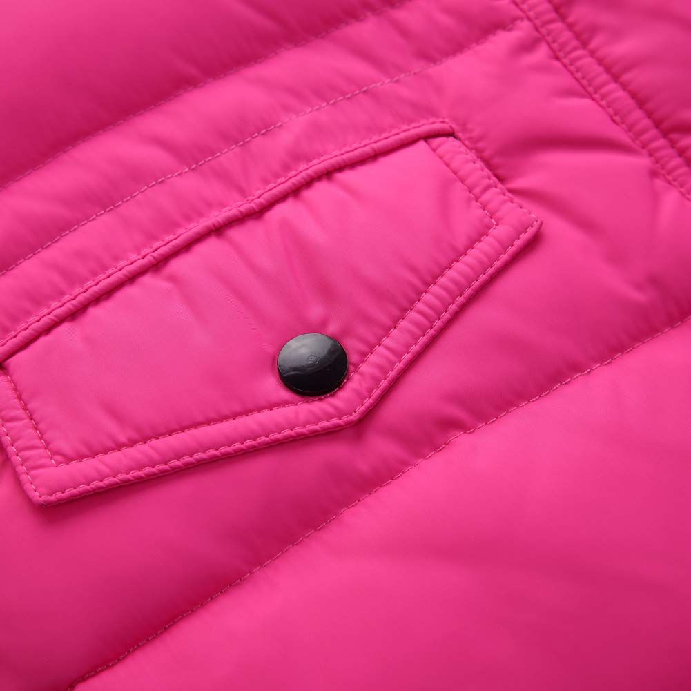 amropi Bambini Ragazzi Inverno Piumino Imbottito Lungo Cappotto con Pelliccia Cappuccio per 2-12 Anni