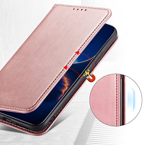 DENDICO Case for Xiaomi Redmi Note 12 Pro 5G, Classic PU Leather Magnetic Wallet Case - Image 4