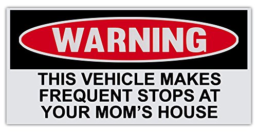 Funny Warning Bumper Sticker Decal, This Vehicle M