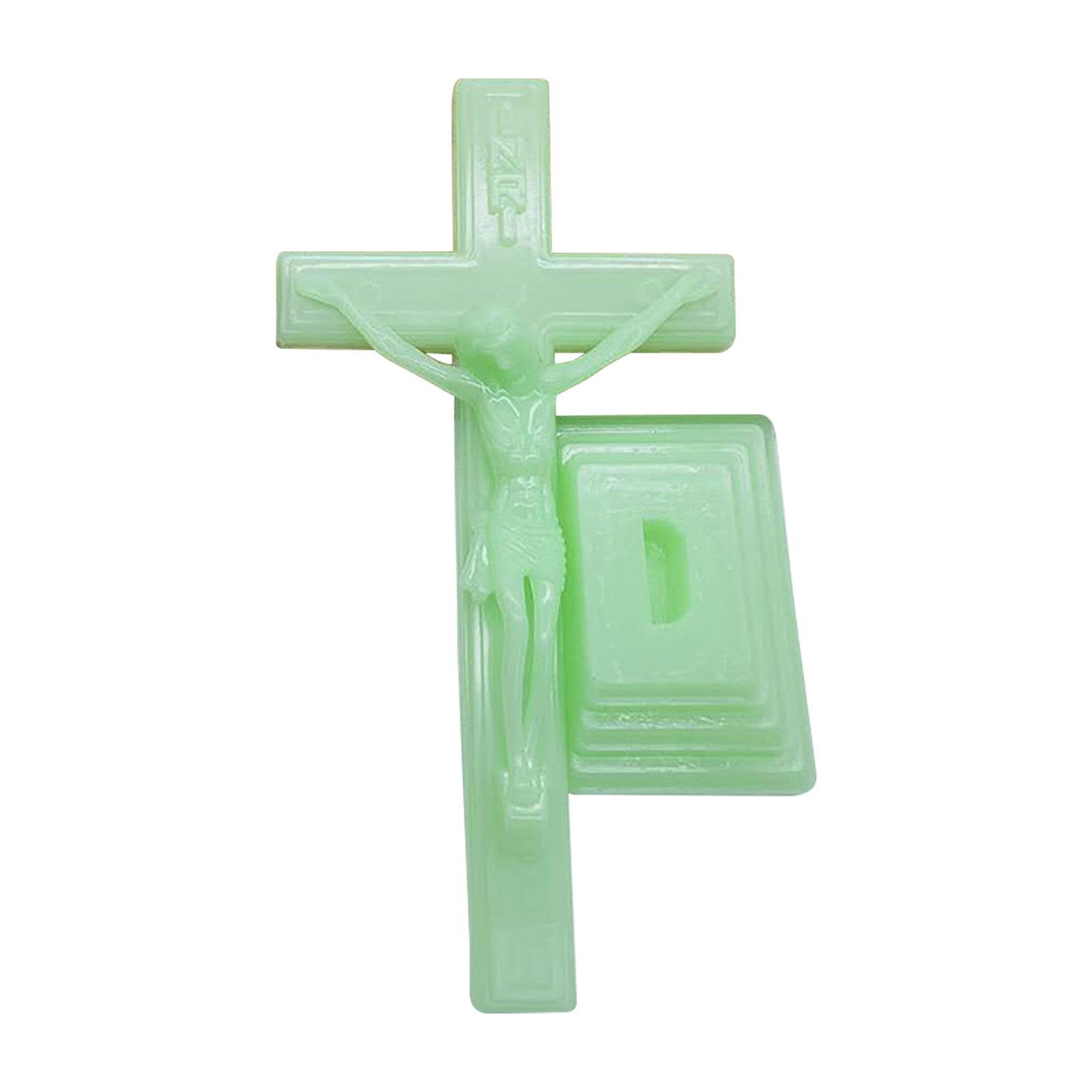 Lambo Croce In piedi | Supporto Croce Decorativo Fosforescente | Decorazione Cattolica, Croce Tavolo, Croce Religiosa per la Casa, Decorazioni Croce per la Casa