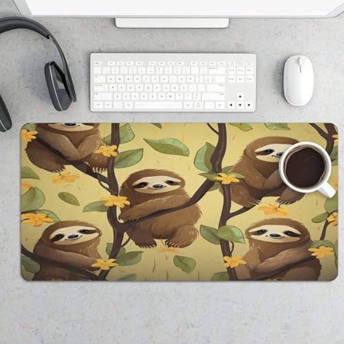 Cute Cartoon Sloths Desk Pad impermeable y antideslizante miniatura 5