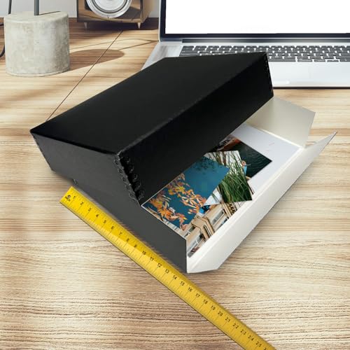 Image of Golden State Art, Drop Front Archival Storage Box, 14.75 inchx18.75 inchx3 inch-Black | Acid-Free 14x18 Museum Photo Storage Box with Metal Edge, Preserve Documents, Prints, Poster, Photographs, Arts And Crafts