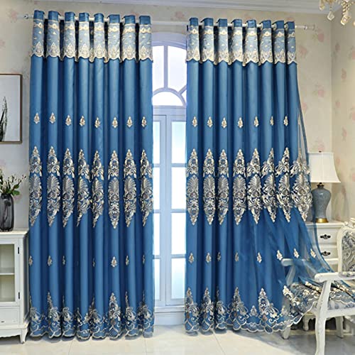 JGYZD Cortinas Opacas Bordadas Cortinas de Tul Opacas Dobles Cortinas de Protección contra el Calor Cover