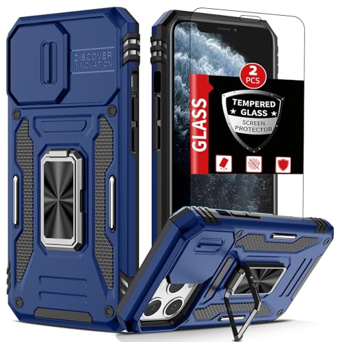 Coque iPhone 11 Pro Max antichoc avec 2 verres trempés et cache caméra coulissant